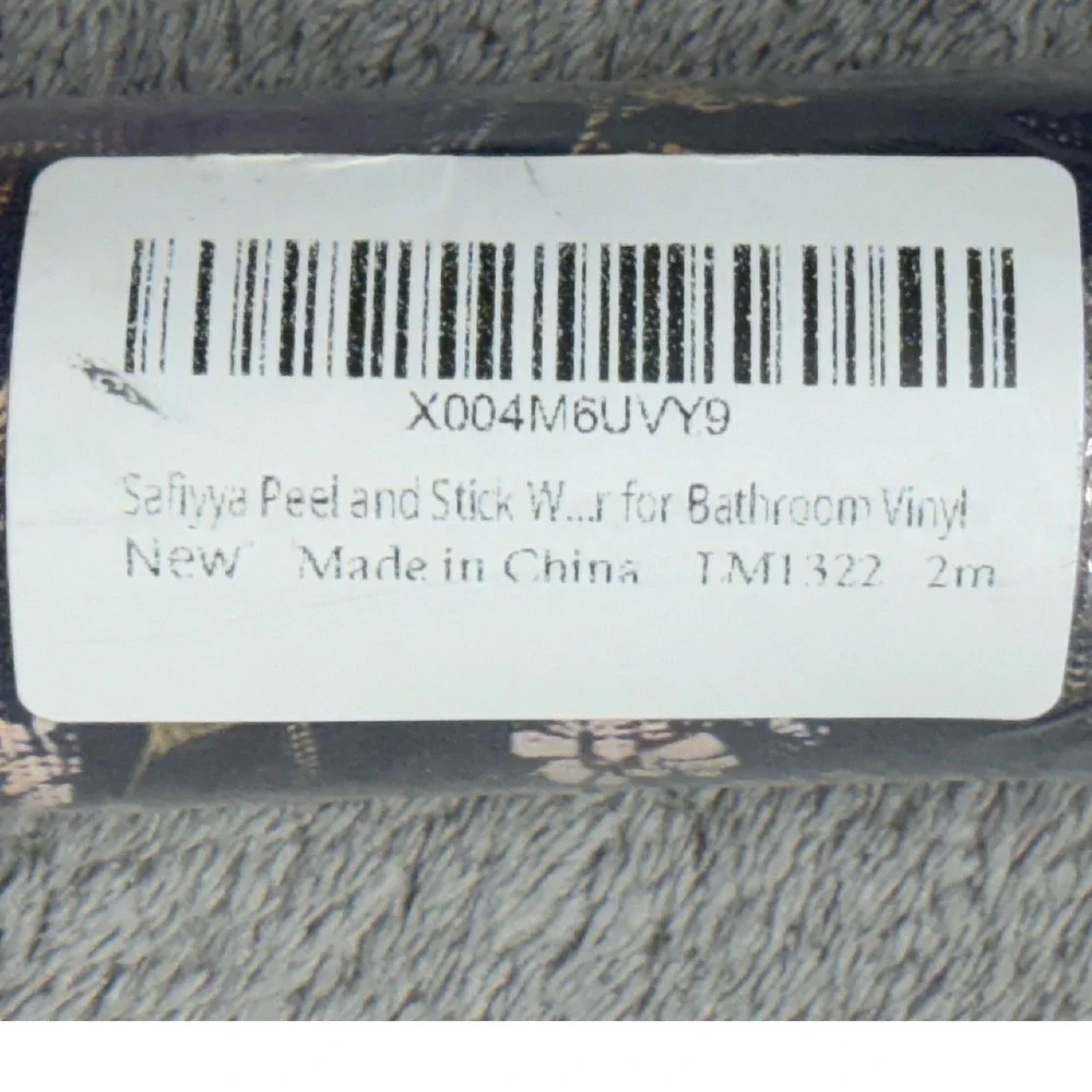 Safiyya Peel and Stick Floral Wallpaper Bathroom Vinyl 2m Roll TM1322 Navy Blue